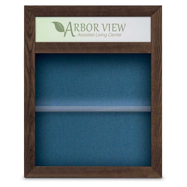 Outdoor Enclosed Combo Board, 42"x32", Satin Frame/Blue & Cobalt
